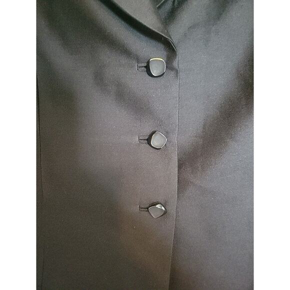 Vintage Albert Nipon Skirt Suit Women 10 Black Wool & Silk Lined Blazer Career - Picture 5 of 16